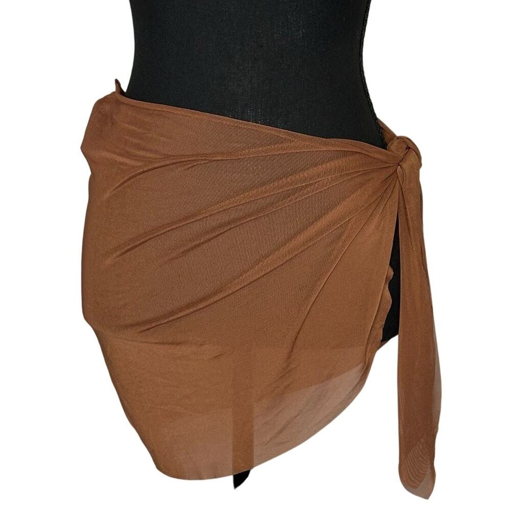 NWoT Cabana Del Sol Mesh Sarong Cover-Up Skirt Brown – Size L